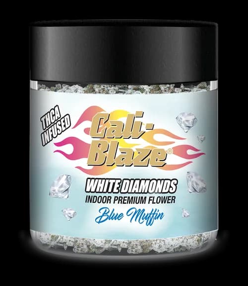 Blue Muffin White Diamonds Infused Flower by Cali-Blaze, flower