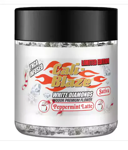 Peppermint Latte White Diamonds Infused Flower by Cali-Blaze, flower