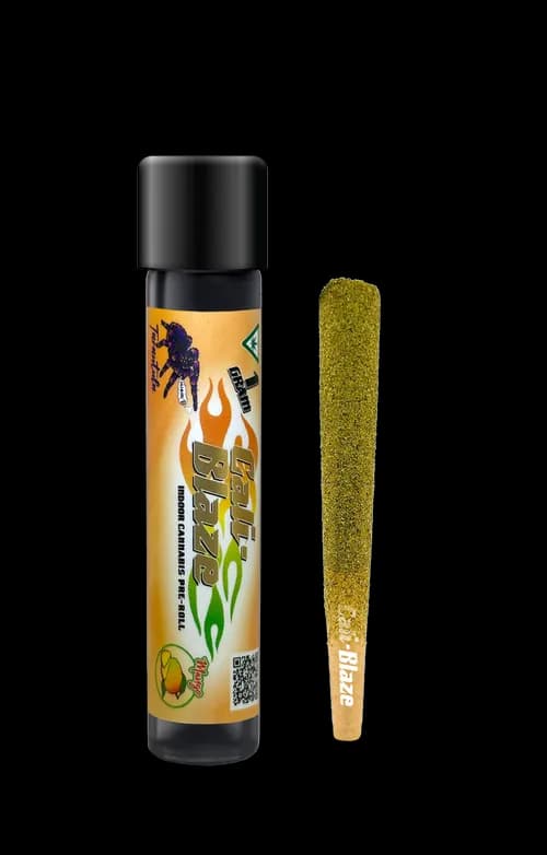 Tarantula Mango Liquid Diamond Infused Pre-roll by Cali-Blaze, pre-roll