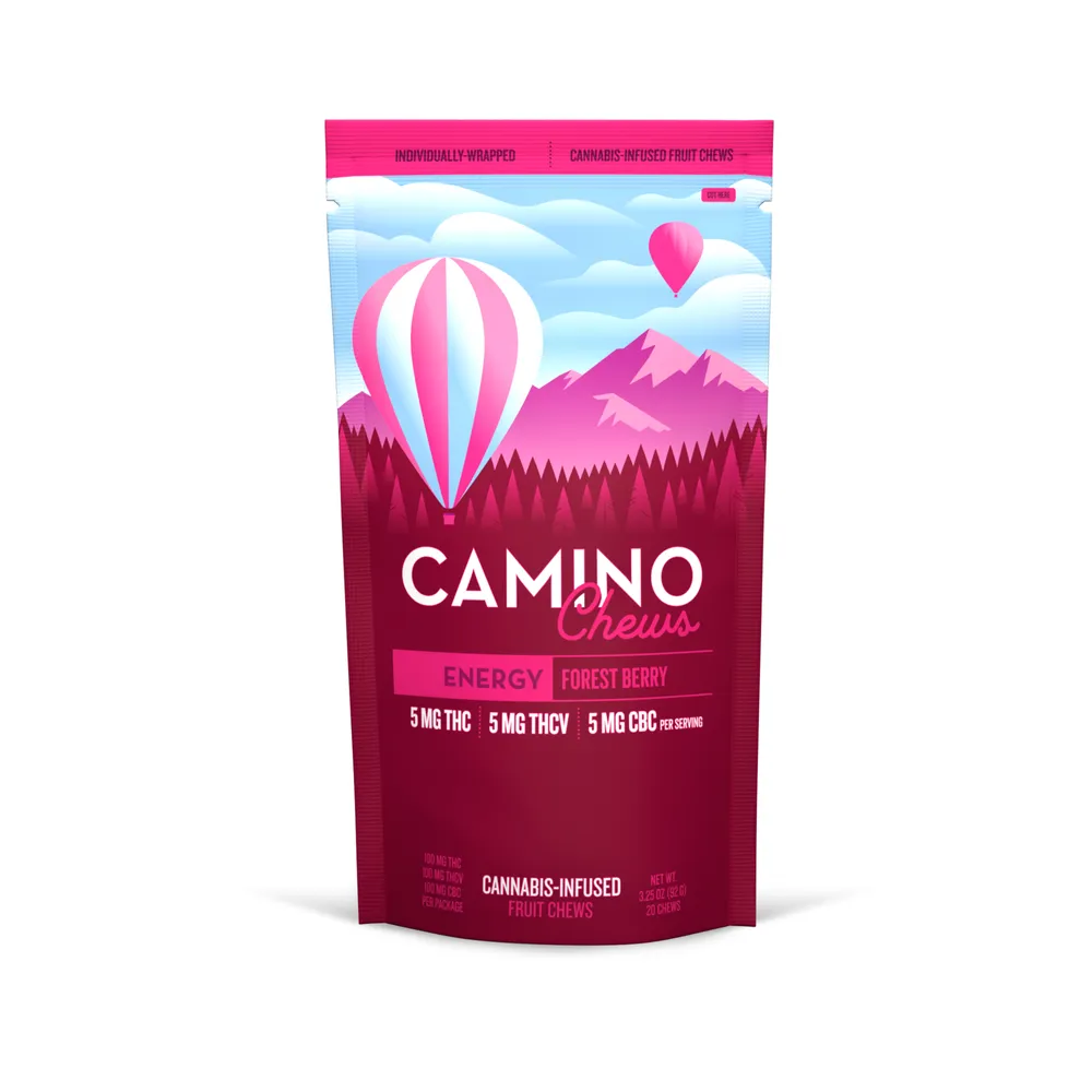 Camino | 1:1:1 THC:THCV:CBC Forest Berry Energy Fruit Chews by Camino, edible
