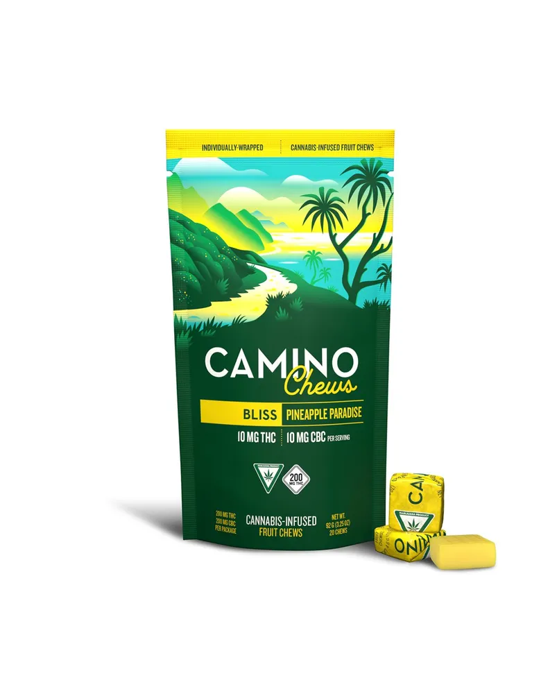 2:1 CBC:THC Pineapple Paradise Bliss Fruit Chews by Camino, edible