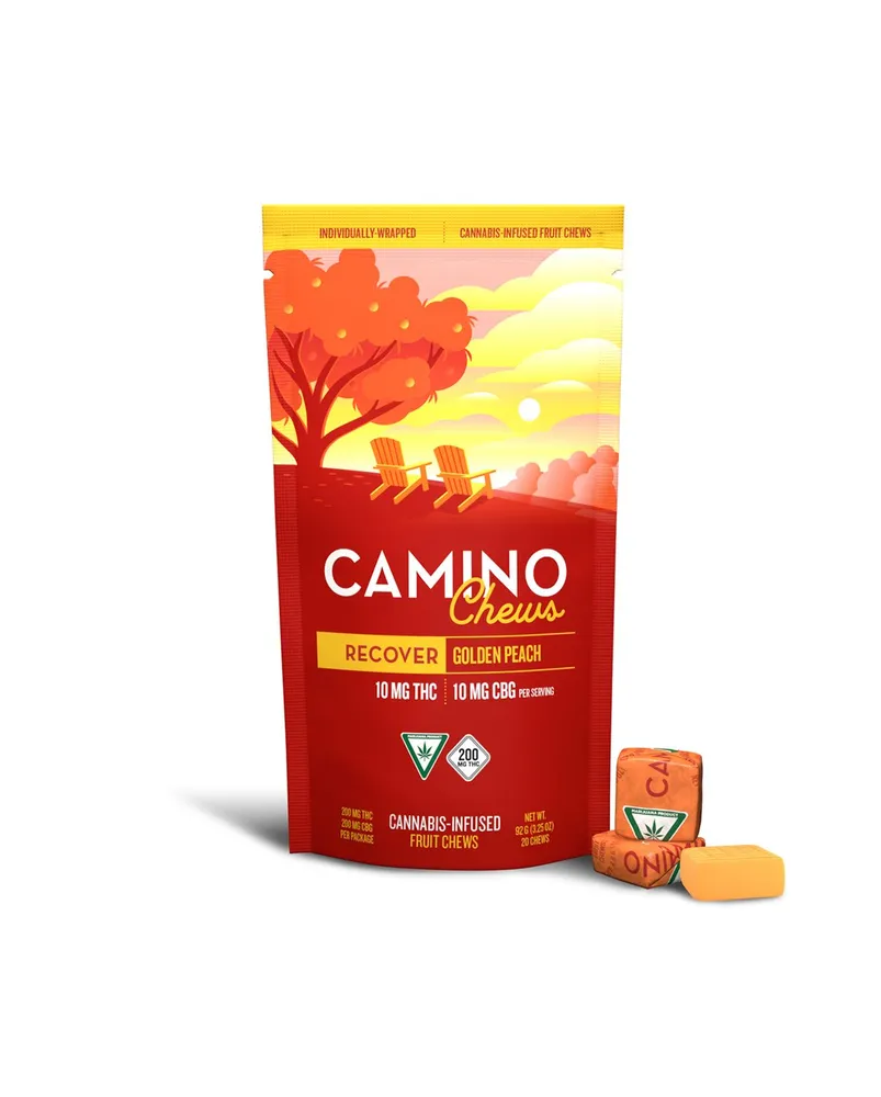 2:1 CBG:THC Golden Peach Recover Fruit Chews by Camino, edible