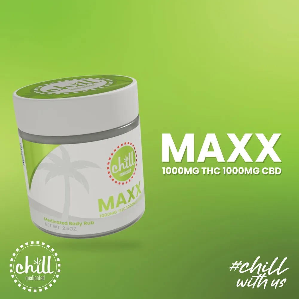 1:1 THC:CBD Maxx Body Rub by Chill Medicated, topical