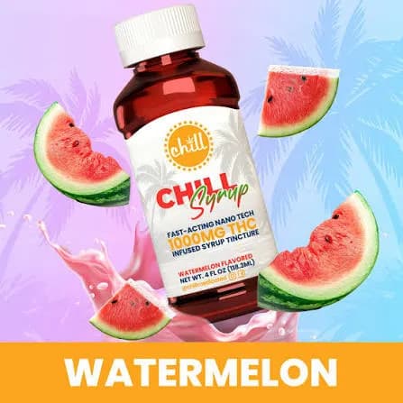 Watermelon THC Infused Syrup Tincture by Chill Medicated, tincture