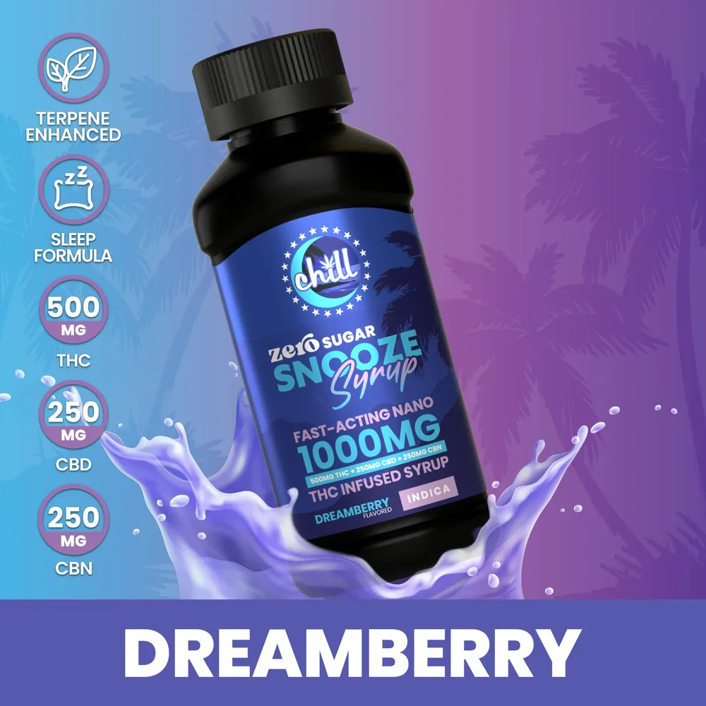 Zero Sugar Snooze Dreamberry THC Infused Syrup Tincture by Chill Medicated