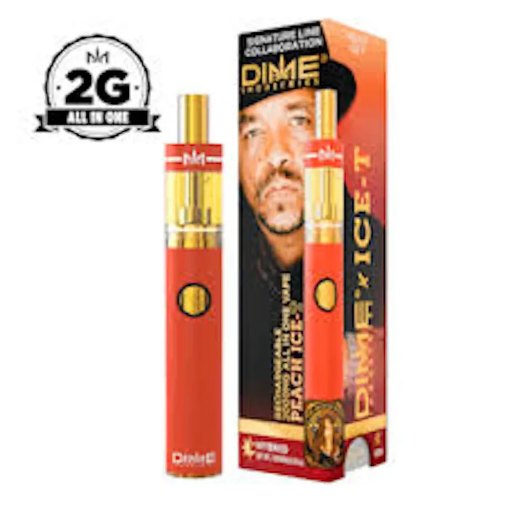 Peach Ice-T All-In-One Disposable Vape Pen by Dime Industries, vape
