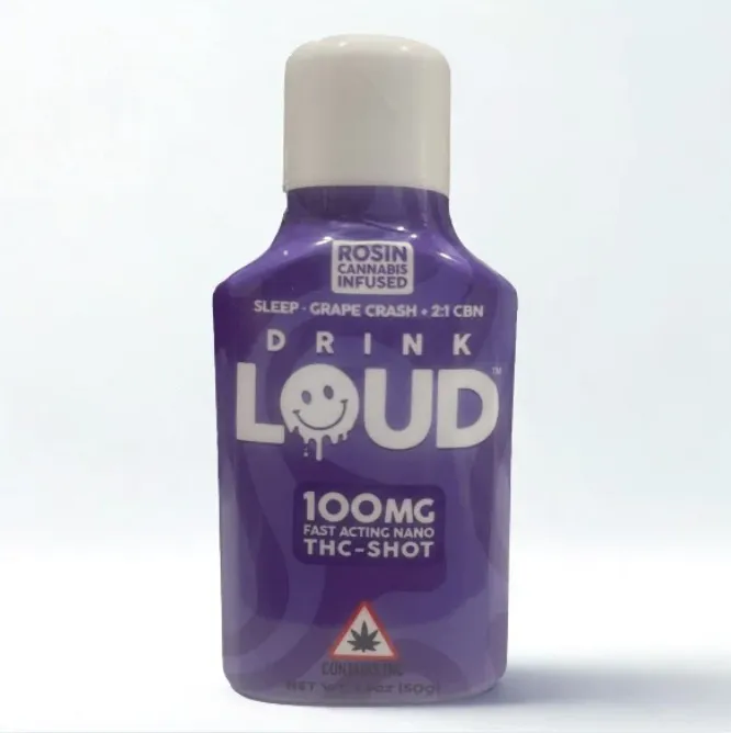 Grape Crash 2:1 THC:CBN Fast Acting Rosin Infused Nano Shot by Drink Loud, edible