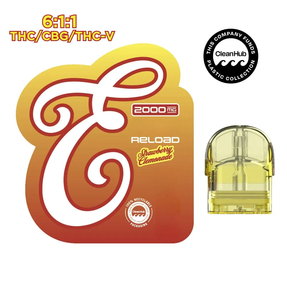 6:1:1 THC:CBG:THCV Strawberry Clemonade Fusion Reload Vape by EUREKA, vape