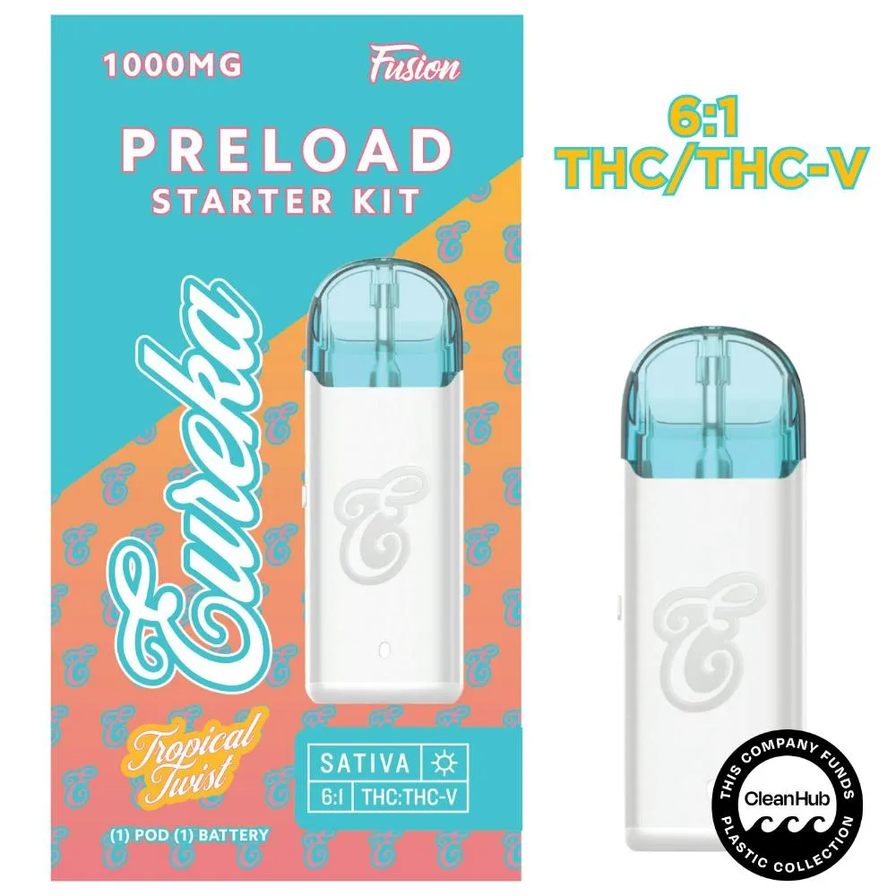 6:1 THC:THCV Tropical Twist Fusion Preloaded Start Kit by EUREKA, vape