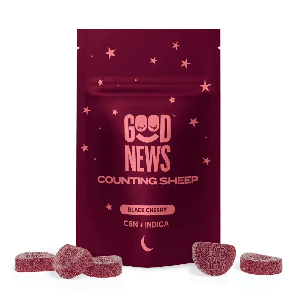 2:1 THC:CBN Counting Sheep Black Cherry Gummies by Good News, edible