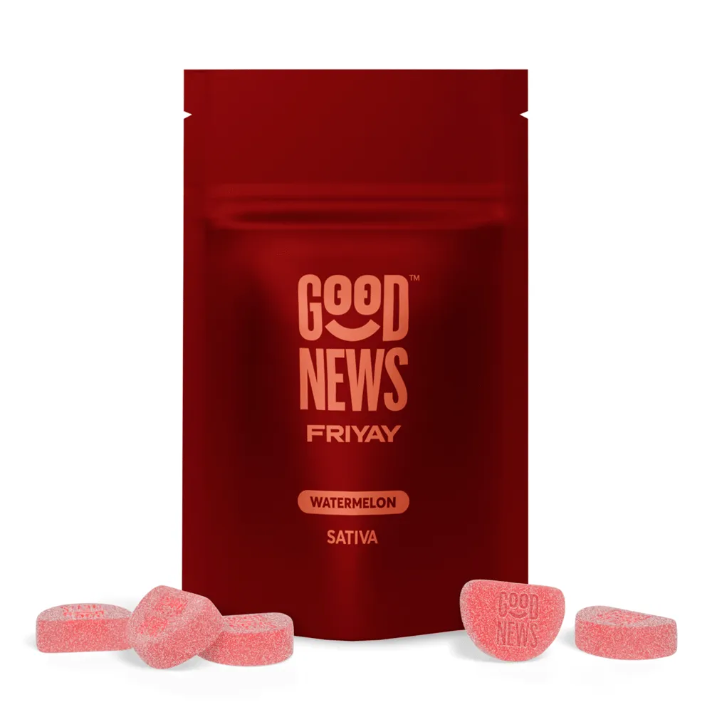 Friyay Watermelon Gummies by Good News, edible
