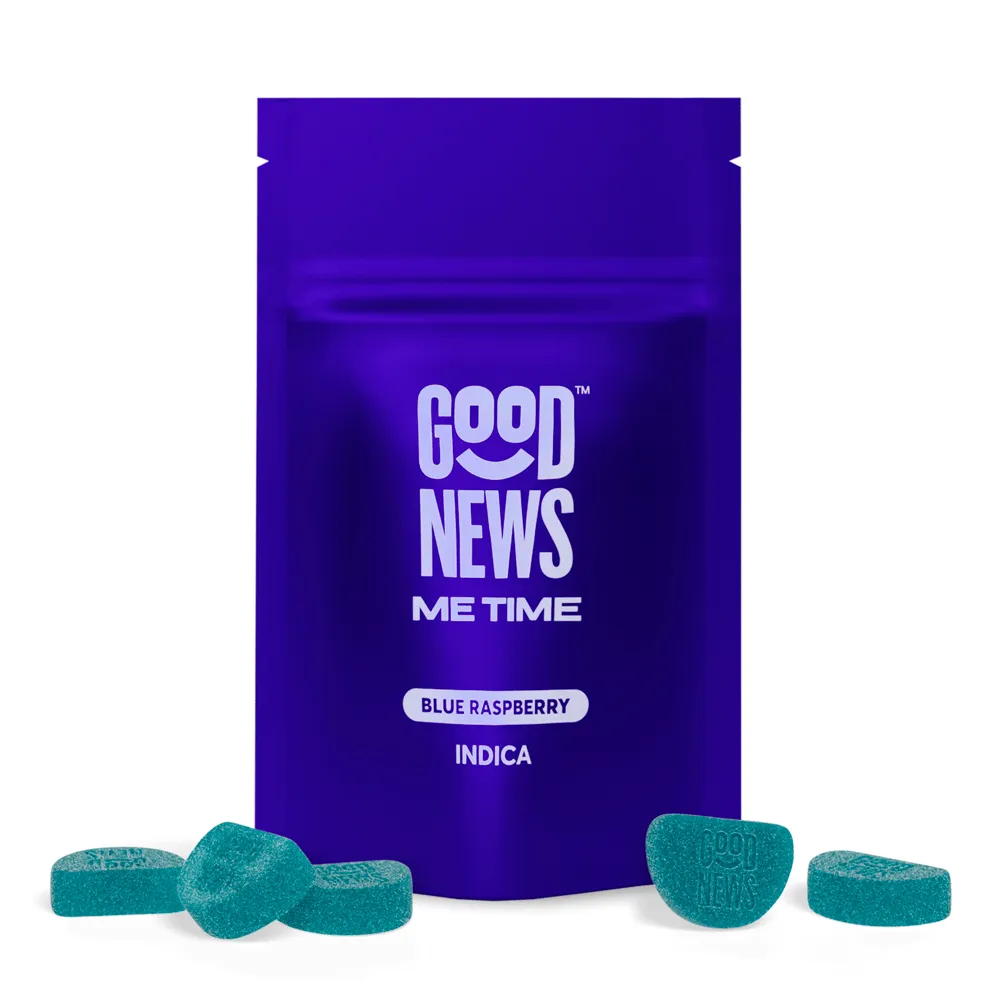 Me Time Blue Raspberry Gummies by Good News, edible