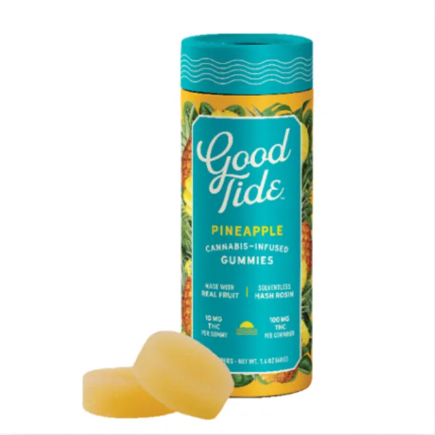Uplifting Pineapple Rosin Gummies by Good Tide, edible