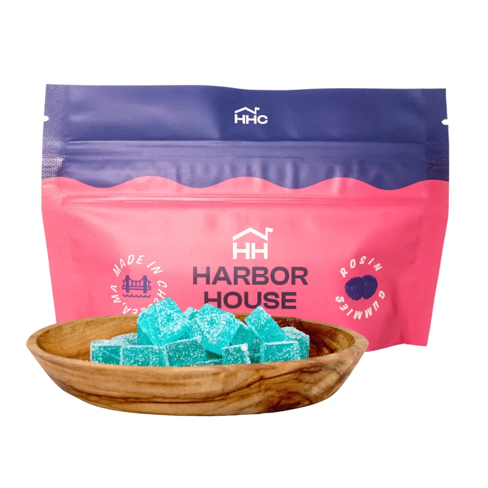 Sour Blue Raspberry Gummies by Harbor House Collective, edible
