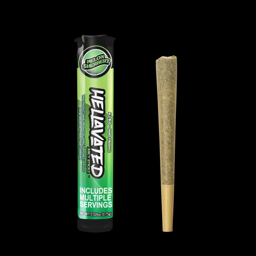 Melon Sherbert Infused Pre-roll by Hellavated, pre-roll