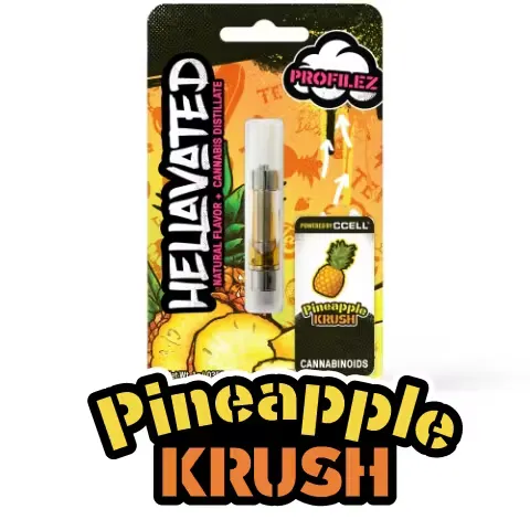 Pineapple Krush Oil Cartridge by Hellavated, vape