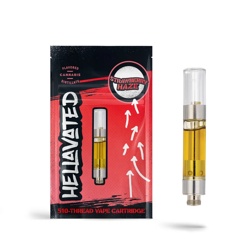 Strawberry Haze Oil Cartridge by Hellavated, vape