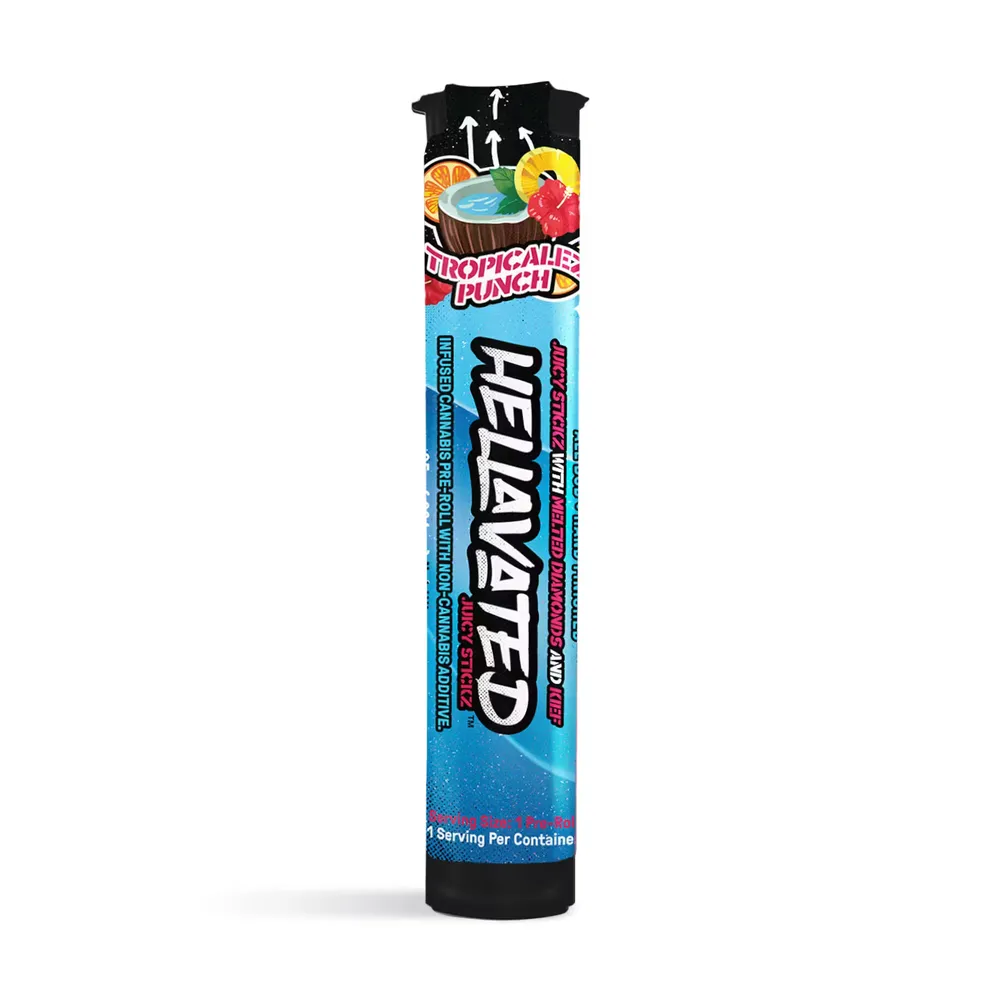 Tropicalez Punch Infused Pre-roll by Hellavated, pre-roll