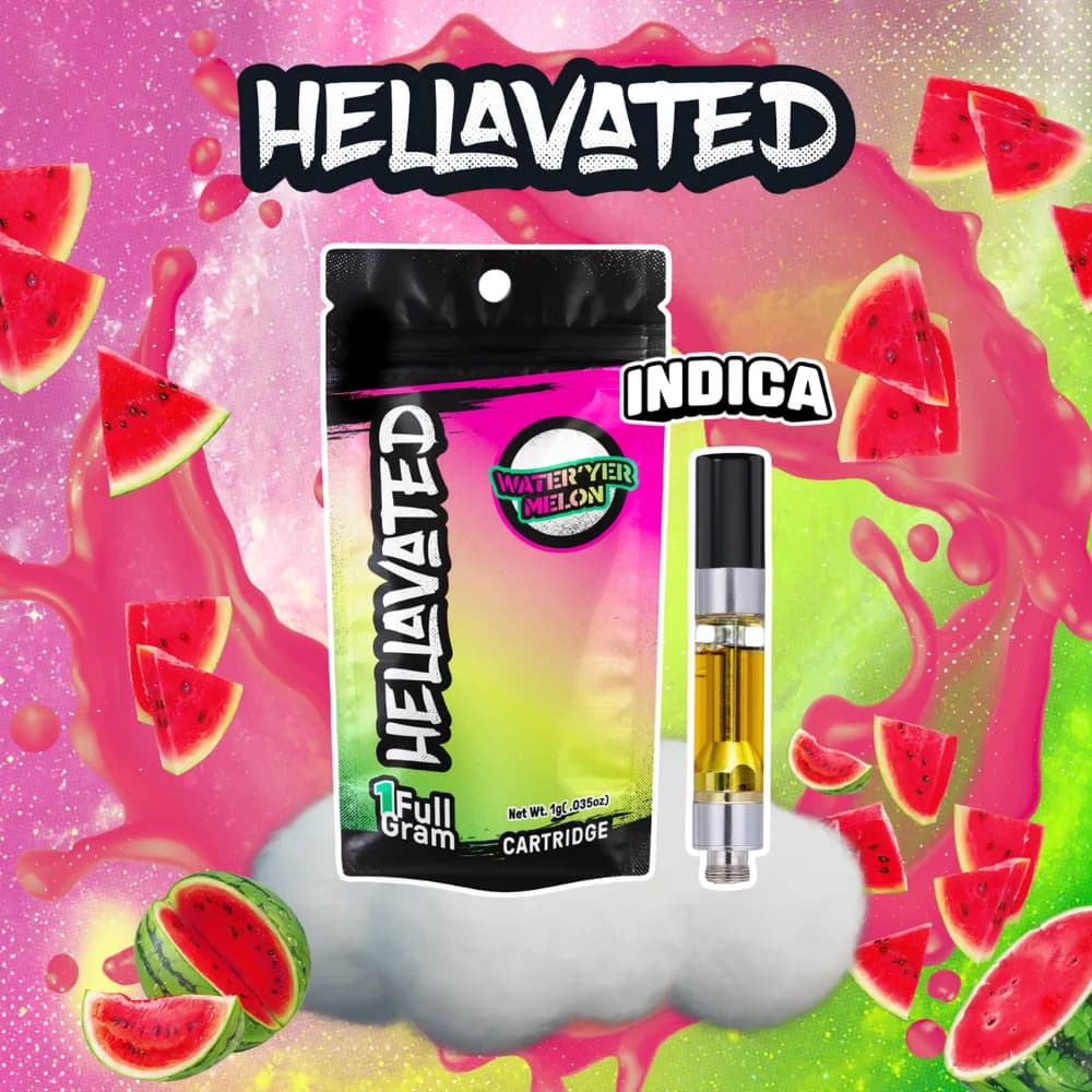 Water Yer' Melon Oil Cartridge by Hellavated, vape
