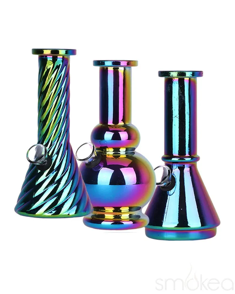 6" Electroplated Glass Mini Water Pipe by High Mountain Imports, accessory
