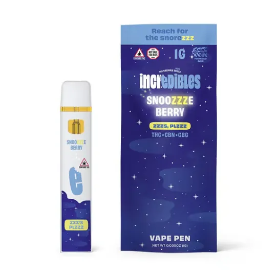 14:1:1 THC:CBG:CBN Snoozzzeberry Disposable Vape Pen by Incredibles, vape