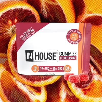 5:1 CBD:THC Blood Orange Gummies by InHouse, edible