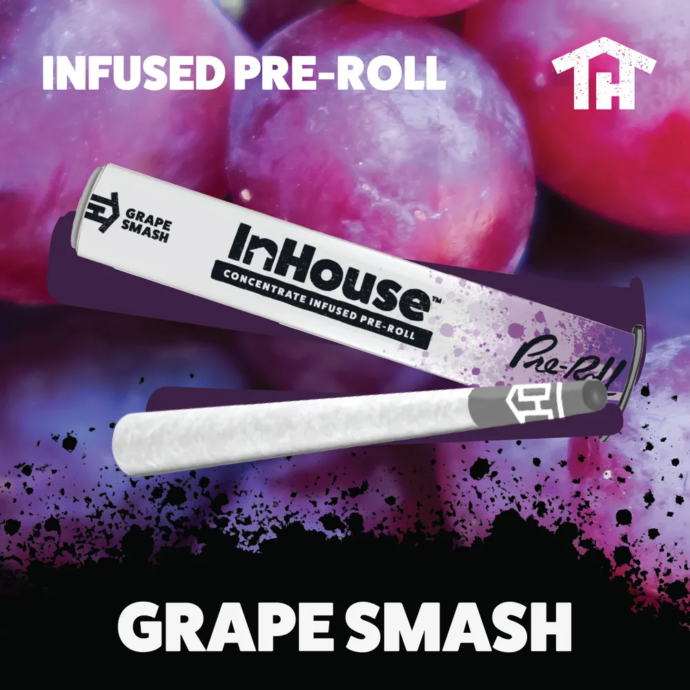 Grape Smash Infused Pre-roll by InHouse, pre-roll