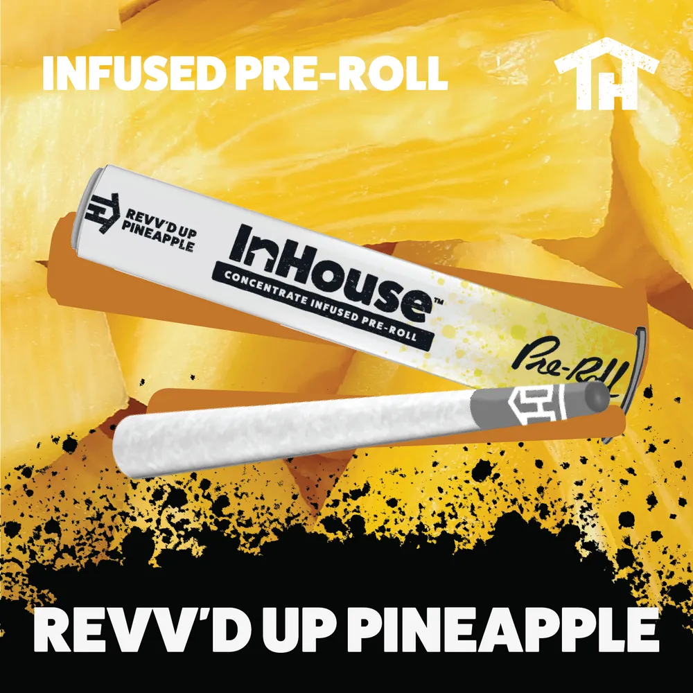 Revv'd Up Pineapple Infused Pre-roll by InHouse, pre-roll