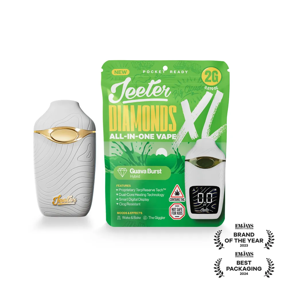 Guava Burst Liquid Diamonds All-in-One Vape by Jeeter, vape