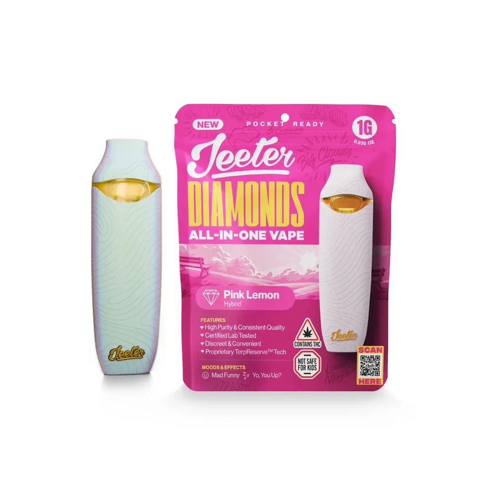 Pink Lemon Liquid Diamonds All-in-One Vape by Jeeter, vape