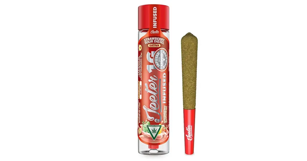 Strawberry Sour Diesel Infused Pre-roll by Jeeter, pre-roll