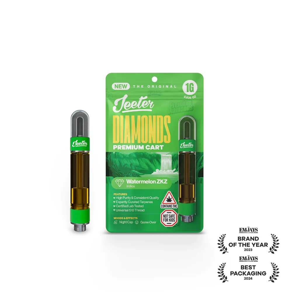 Watermelon ZKZ Liquid Diamonds Oil Cartridge by Jeeter, vape