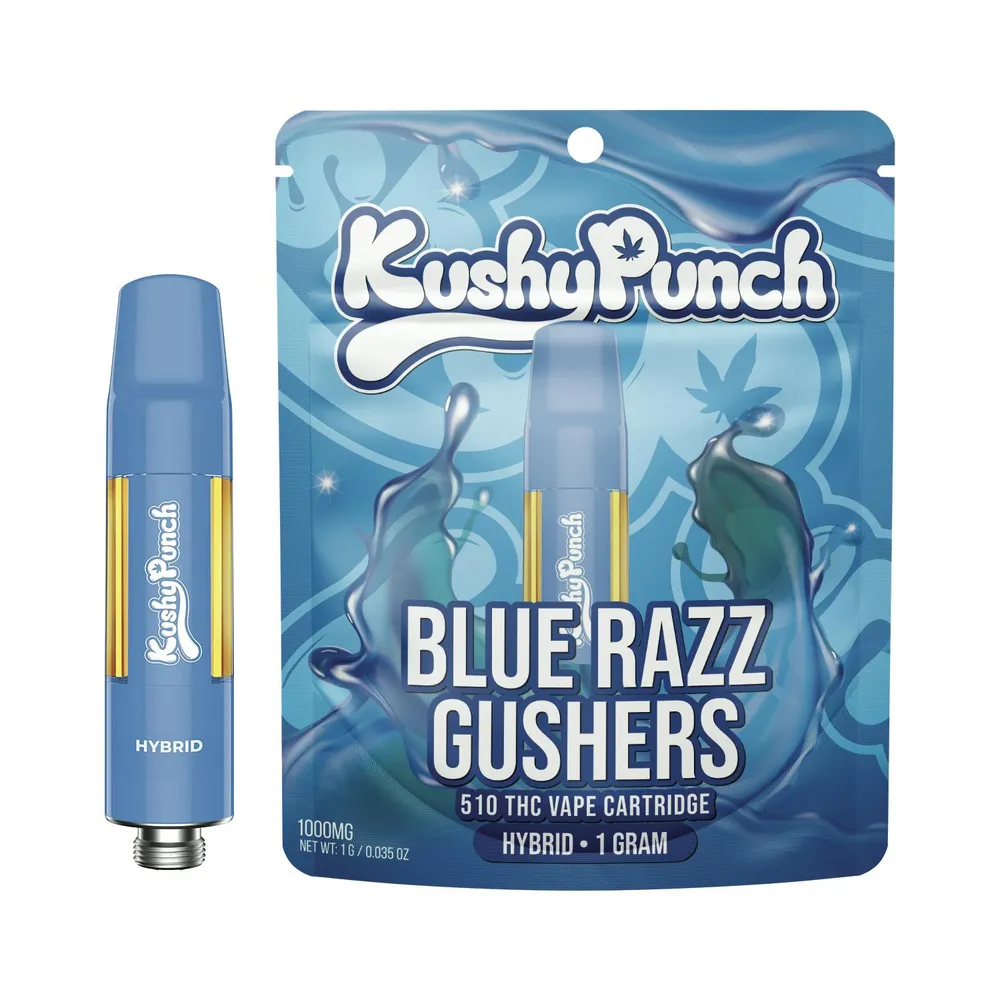 Blue Razz Gushers Oil Cartridge by Kushy Punch