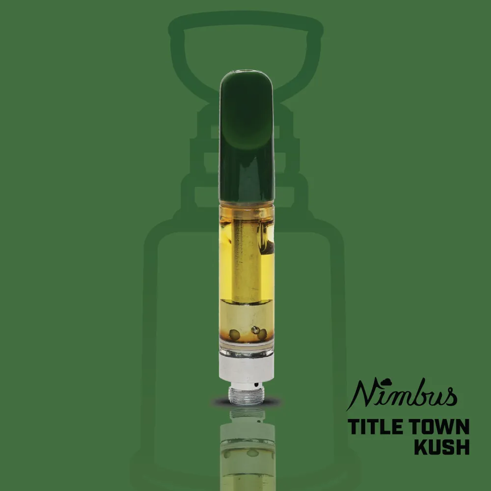 Title Town Kush Oil Cartridge by Nimbus, vape