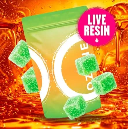 Guava Kiwi Full Spectrum Live Resin Gummies by Ozone, edible
