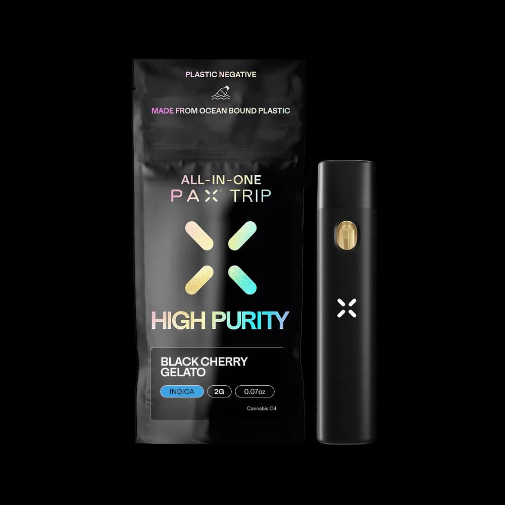 Black Cherry Gelato High Purity THC All-In-One Vape Pen by PAX, vape