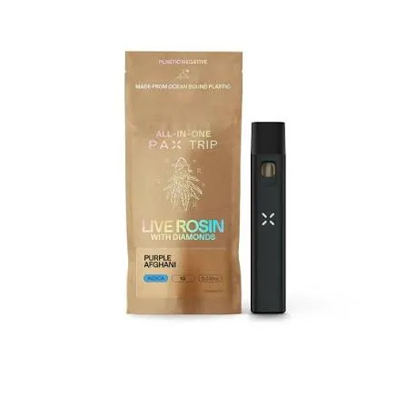 Purple Afghani Live Rosin with Diamonds All-In-One by PAX, vape