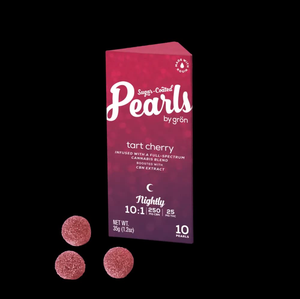 10:1 CBN:THC Tart Cherry Gummies by Pearls, edible
