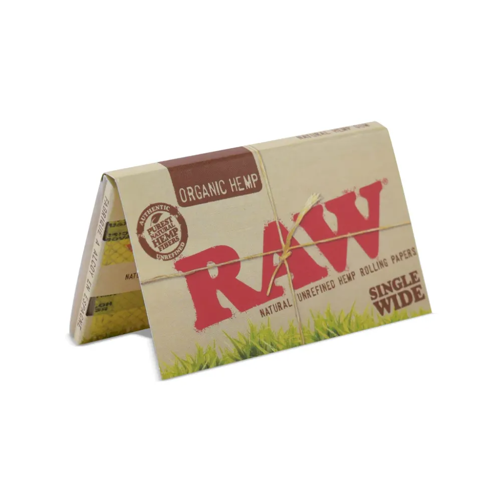 Double Window Organic Hemp Single Wide Papers by RAW, accessory