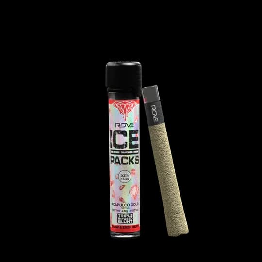 Acapulco Gold Ice Rosin + Diamonds + Ice Hash Infused Blunt by Rove, pre-roll