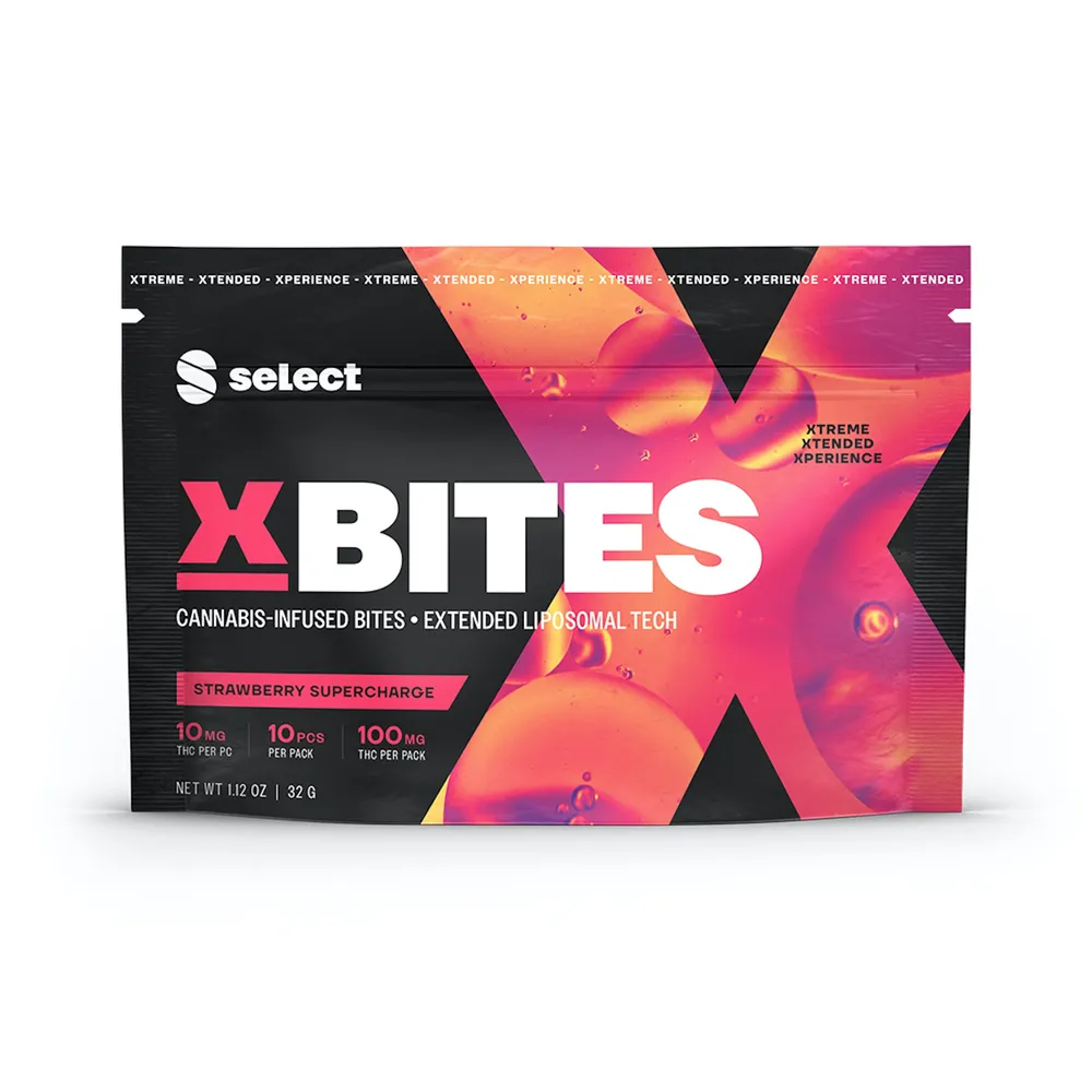 Strawberry Supercharge X Bites by Select, edible