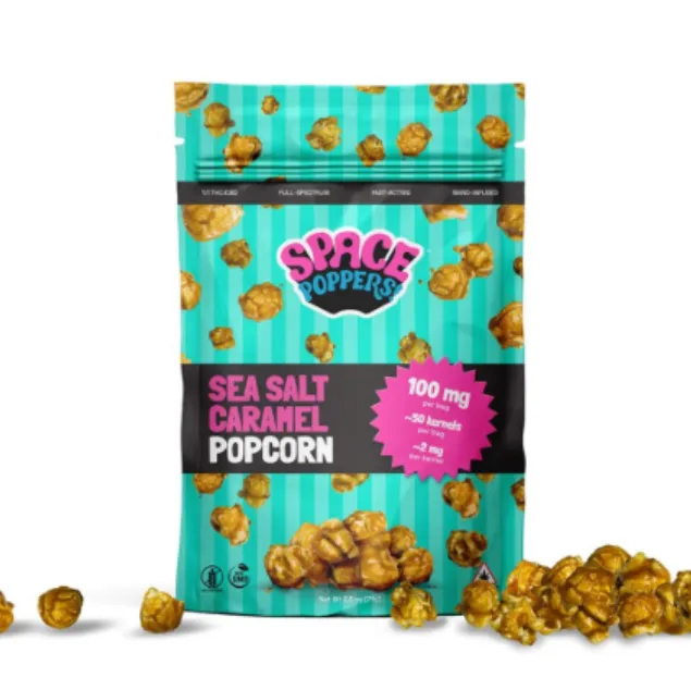 1:1 THC:CBD Sea-Salt Caramel Infused Gourmet Popcorn by Space Poppers!