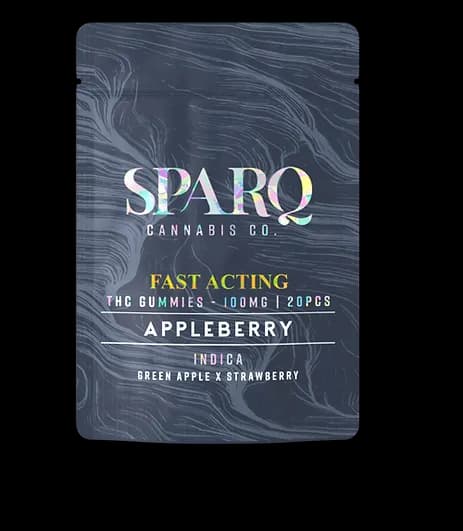 Appleberry Fast Acting Indica Gummies by SPARQ, edible