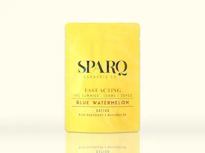 Blue Watermelon Fast Acting Sativa Gummies by SPARQ, edible