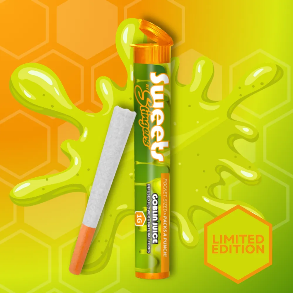 Goblin Juice Infused Pre-roll by Stingers Sweets, pre-roll