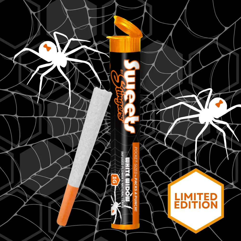 White Widow Infused Pre-roll by Stingers Sweets, pre-roll