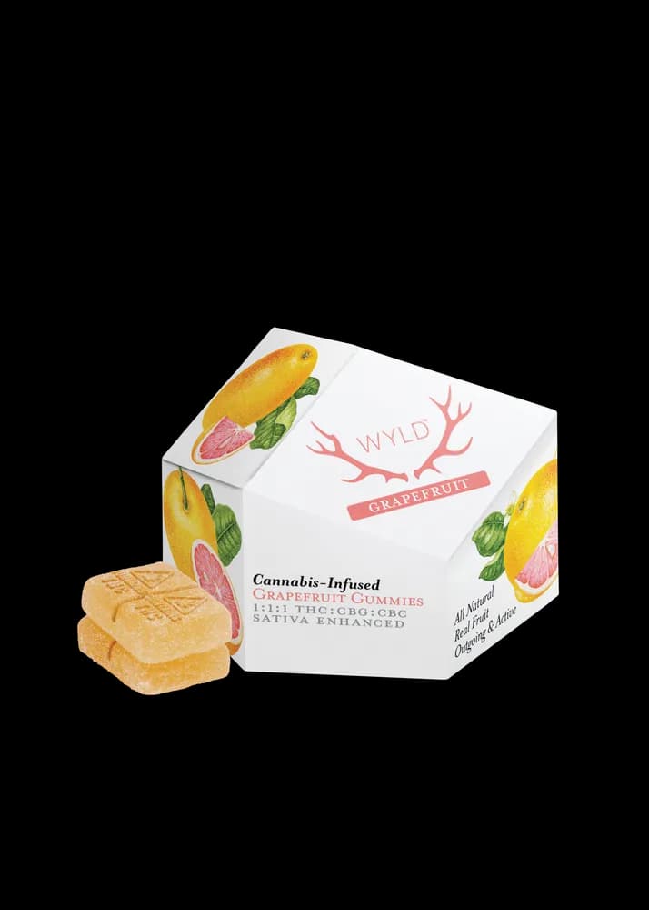 1:1:1 THC:CBG:CBC Grapefruit Gummies by Wyld, edible