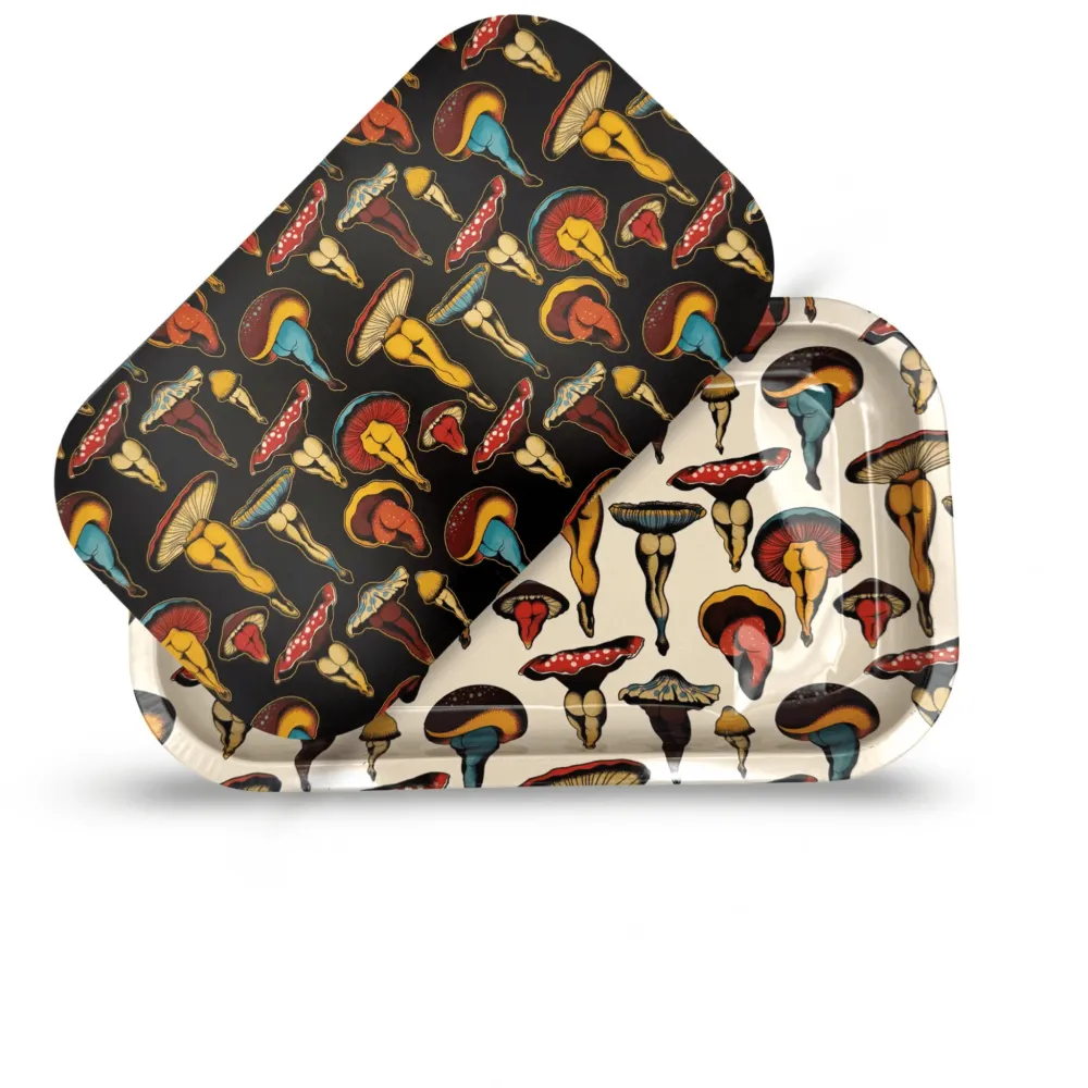 "Shroom Booties" Rolling Tray w/ Magnetic Cover by ZZZ's Collective, accessory