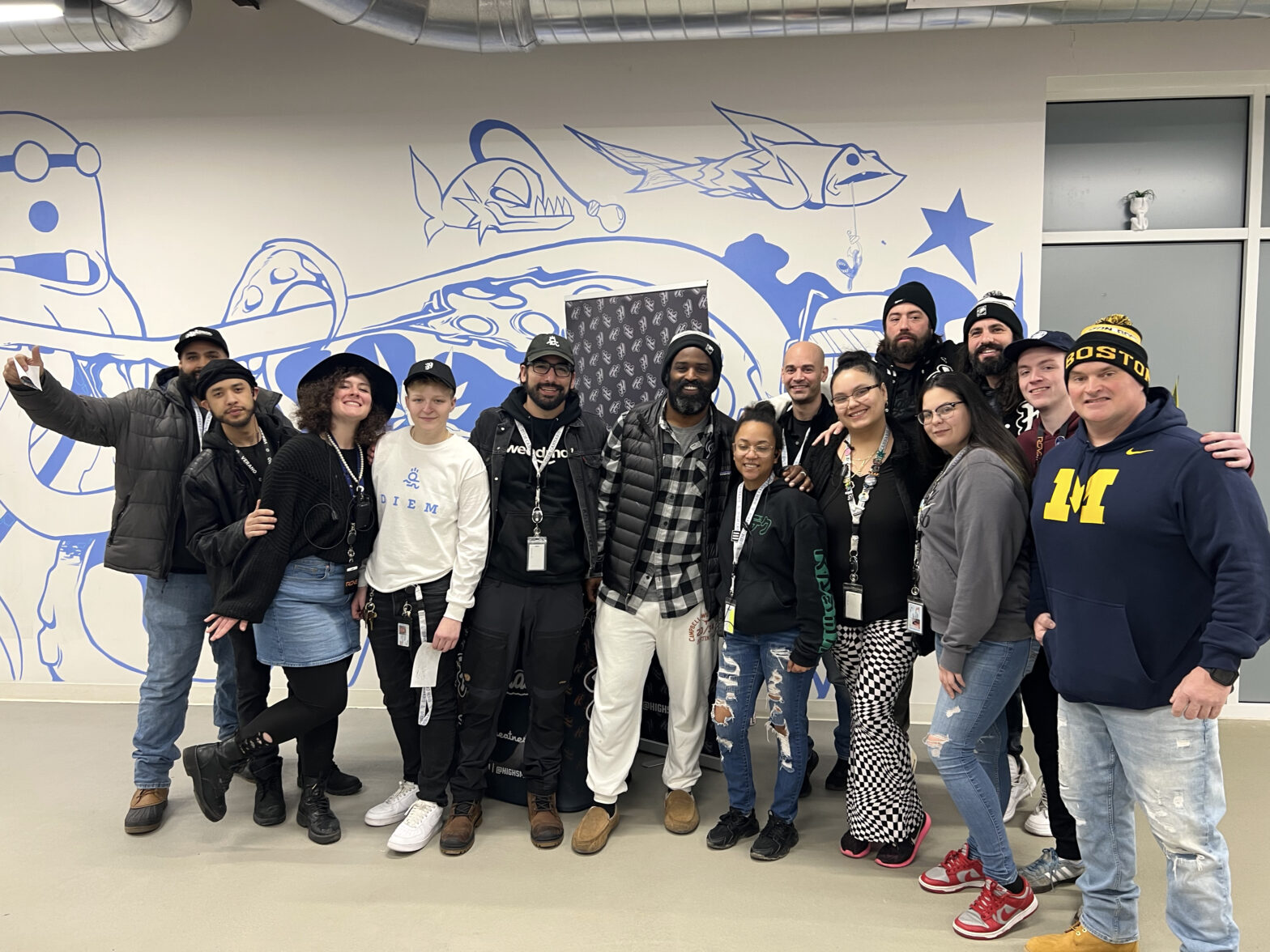 Ricky Williams poses with the Diem Cannabis team in Worcester, MA in January.