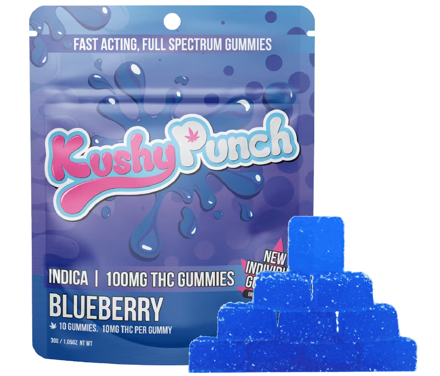 Kushy Punch Blueberry Fast Acting Indica Gummies